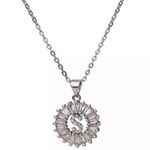 Initial “S” Rhinestone Charm Necklace Silver Photo 0