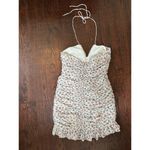ZARA  Metallic Thread Ruched Floral Printed Halter Mini Dress Size Small Photo 4