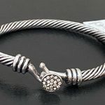 Charming Charlie Retired Silver Fall Layer Twisted Cable Pave Round Clasp Bangle Photo 1