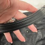 B Makowsky Genuine Black Leather Tote Large Shoulder Bag Purse Gold Hardware Photo 5