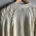 VINTAGE 80’s cream chunky knit deep V Photo 5