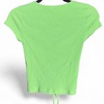 American Eagle  neon green size small crop top with front tie size small Photo 3