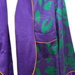 Victoria's Secret Vintage Gold Label Green Purple Satin Wrap Robe size S / M Photo 13
