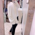 Wonderly  oversized ivory color waffle knit sweater cardigan size small Photo 3