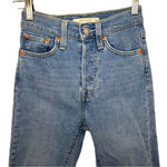 Levi's  Wedgie‎ Skinny 24 Denim Medium Wash High Waisted Jeans Raw Hem Button Fly Photo 1