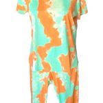 NWT ~ 2pc. Tie Dye Orange & Green Short Sleeve Top & Capri Pants ~ Women's LARGE Photo 4