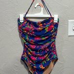 J.Crew  Floral strapless halter one-piece swimsuit size small Photo 0