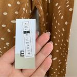 BP Dress Long Sleeve Print Knit Tan Warpy Dot Mini Casual White Neutral Photo 6