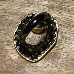 Sterling Silver NWOT Black Rhodium 925  Aquamarine Statement Ring Photo 6