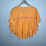 Free People  Orange Boho Market Embroidered Cotton Tunic Medium Photo 7