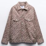 ZARA Printed Jacket Limited Edition Brown/White Size Small Photo 2