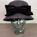 Patricia Underwood So Patricia! Women’s Wool Grey Cloche Hat Big Bow One Size Gray Photo 0