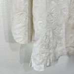 Jones New York  Signature White Linen Paisley Embroidered Button Front Shirt L‎ Photo 5