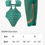 🏷️ One piece bathing suit and Coverup Set Green Floral Size Medium Photo 6