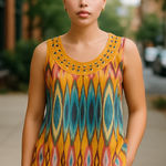 Tory Burch 100% sill sleeveless ikat blouse Photo 0