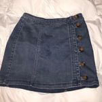 Free People A Line Button Denim Skirt Photo 0