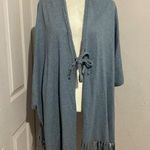 Neiman Marcus  Light Blue 100% Cotton Knit Tie Front Kimono OS Photo 0