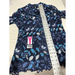 Womans Berek Blue Eyelet Floral Lined Blazer Medium Photo 6