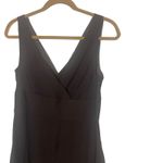 J.Crew Y2k Women Size 6 Brown Fairy Chiffon 100% Silk Double V Neck Midi Dress Photo 1