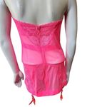 Victoria's Secret  Bright Pink Lace & Mesh Strapless Babydoll (36D) Photo 3