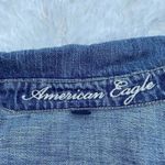 American Eagle Denim Trucker Jacket Womens Large Blue Jean Distressed Photo 5