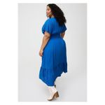 Torrid Classic Blue Y Neck Smocked Waist Challis Maxi Dress Sz.4 NWT Photo 2