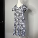 Banana Boat Women’s Dress Small Black White Floral Short Flutter Sleeve UPF 50 Photo 1