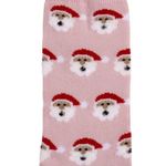 Happy Christmas Santas on Pink Crew Socks Photo 1