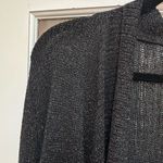Eileen Fisher Merino Wool Cardigan Metallic Glitter Sparkle Black Knit Size S Photo 2