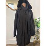 Liverpool Jeans Company Womens Black Quilted Hooded Long Trench Coat Jacket Size 1X Photo 2