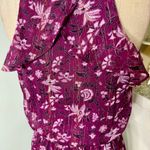White House | Black Market  Hi Low Maxi Dress Purple Floral Ruffle Sundress Size 4 Photo 10