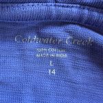 Coldwater Creek Womens Hoodie Hooded Pullover Sweatshirt V Neck Blue Large 14 Photo 6