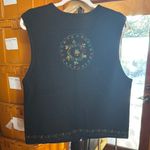 BECHAMEL Black Wool Multicolor Embroidered Zip Up Sweater Vest Womens Size Large Photo 4