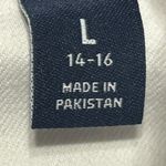 Lands' End  Women's White Denim Jacket L Long Sleeve Casual Photo 12