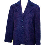 Coldwater Creek  Purple Tweed Career Blazer Jacket Womens Acrylic Wool Blend P14 Photo 0