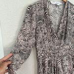 IRO Paris Maitri Dress Viscose Animal Print Long Sleeve Wrap Size 38 Mobwife Y2K Photo 4