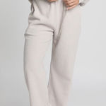 Comfrt Waffle Lounge Pant XS Wide Leg Sweatpants Neutral Pull On Comfy Pants Tan Photo 0