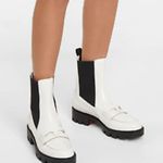 Christian Louboutin  Montezu Lug Flat White Black Leather Chelsea Ankle Boot 40 Photo 1