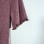 Kaileigh Mauve Ribbed Knit Mock Neck Bodysuit NWOT Size XXL Plum Bodysuit Photo 3