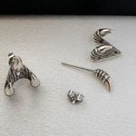 Eagle Claw Stud Earrings for Men Women,Streetwear Punk Hip Hop Unisex Style Silver Photo 3