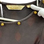 Fusion Viscose Gray with Gold Tassels and Beads Short Cap Sleeve Dress Sz Small Photo 9