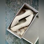 Vintage NOS Corsina embroidered fabric bone evening pumps, size 9.5M Photo 13