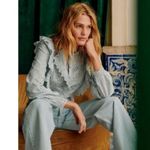 Sézane 💕SEZANE💕 Irma Shirt ~ Light Blue/Ecru FR 34 = US 2 Photo 2