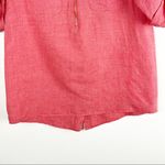 Ellen Tracy  Pink Coral Linen Blend Flap Chest Pockets 1/2 Zipper Top Medium Photo 7