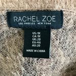 Rachel Zoe Fuzzy Sweater Womens 1X Brown Leopard Print V-Neck Cozy Maximalist Photo 3