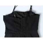 Forever 21 Black Linen Blend Jumpsuit Women's Large Adjustable Straps Photo 1