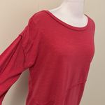 Sundance  Burnout Asymmetrical Raw Hem Long Sleeve Tee Photo 3