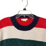 Luv Lane  Sweater Womens Medium Multicolor Striped Cropped Chunky Knit Crewneck Photo 9