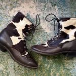 Vintage Larry Mahan pony hair brown leather ankle lace Photo 0