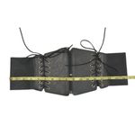None Corset Black Zipper Front Elastic Belt Size S 33" Biker RenFest Bridgerton Photo 1